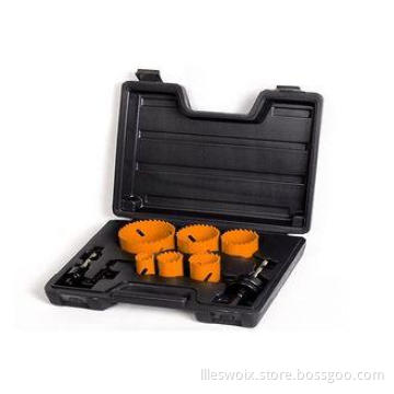 9PC HSS Stainless steel bimetal hole saw set orange with pl